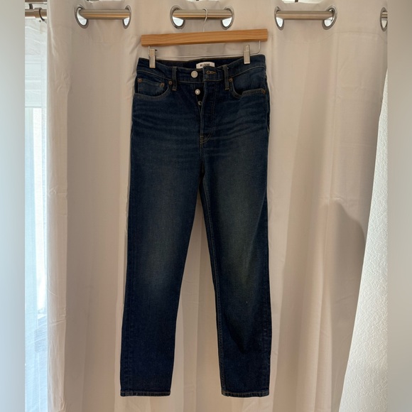 Re/done denim 90’s high rise ankle crop , dark wash, size 27, wore once. - Picture 3 of 7